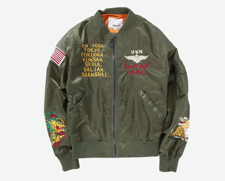 Air Force MA1 Embroidered Flight Pilot Jacket