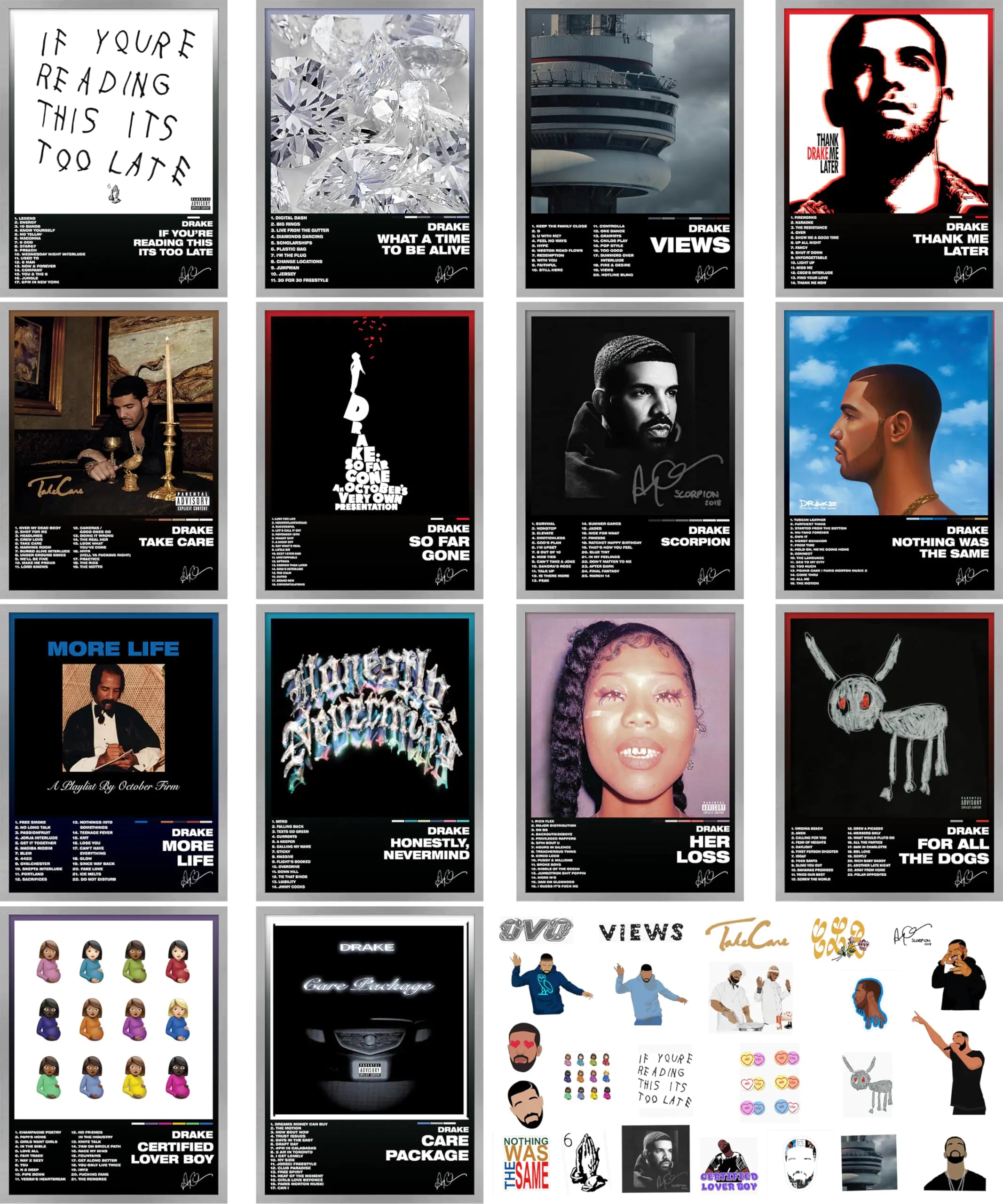Drake Hits 13-Poster Collection with Stickers