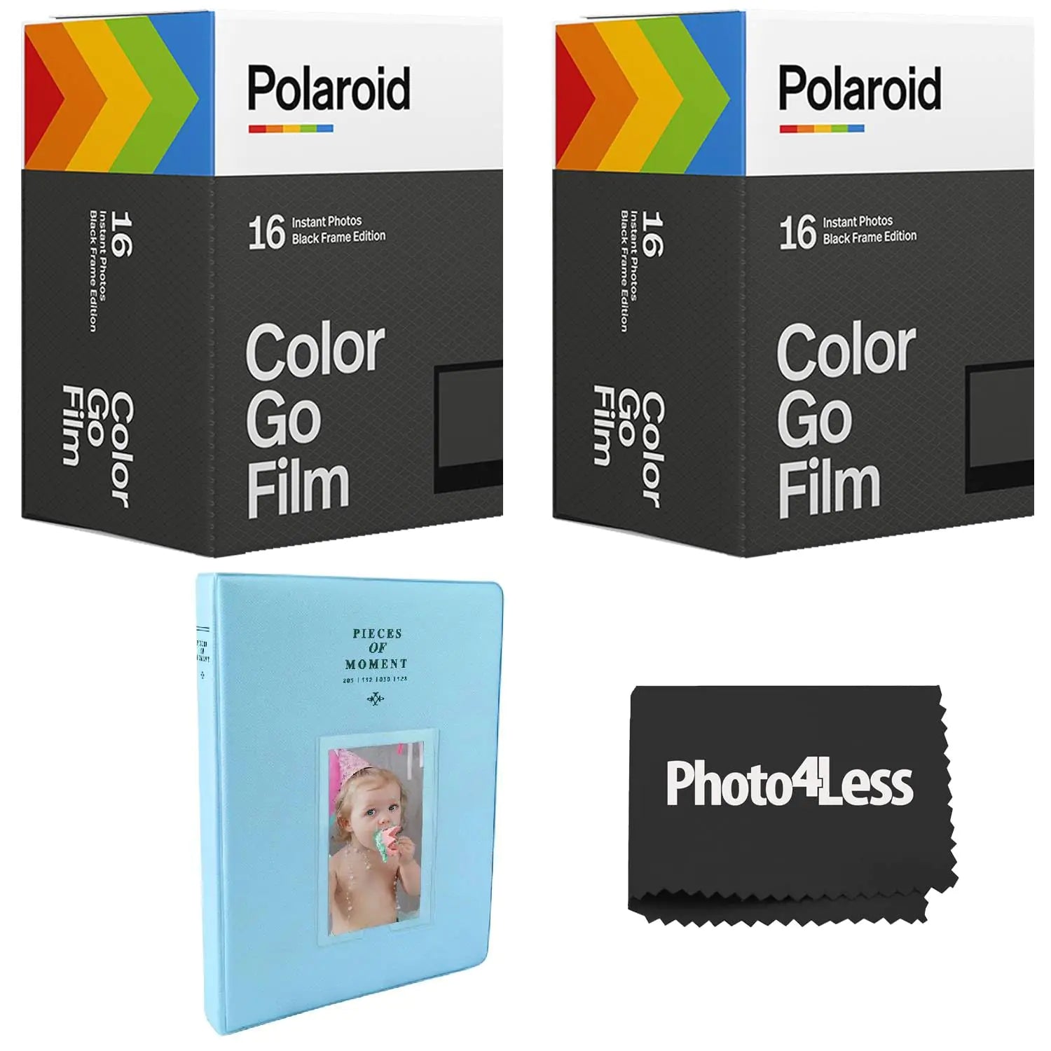 Polaroid GO Dual Color Film Pack - Black Borders (32 Pics) + Sparkle Album