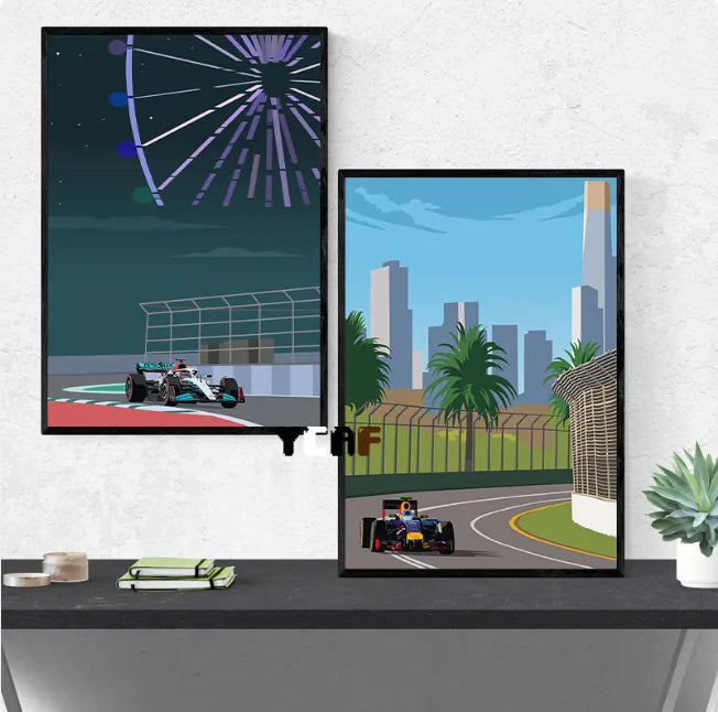 Premium F1 Race Abstract Art Print