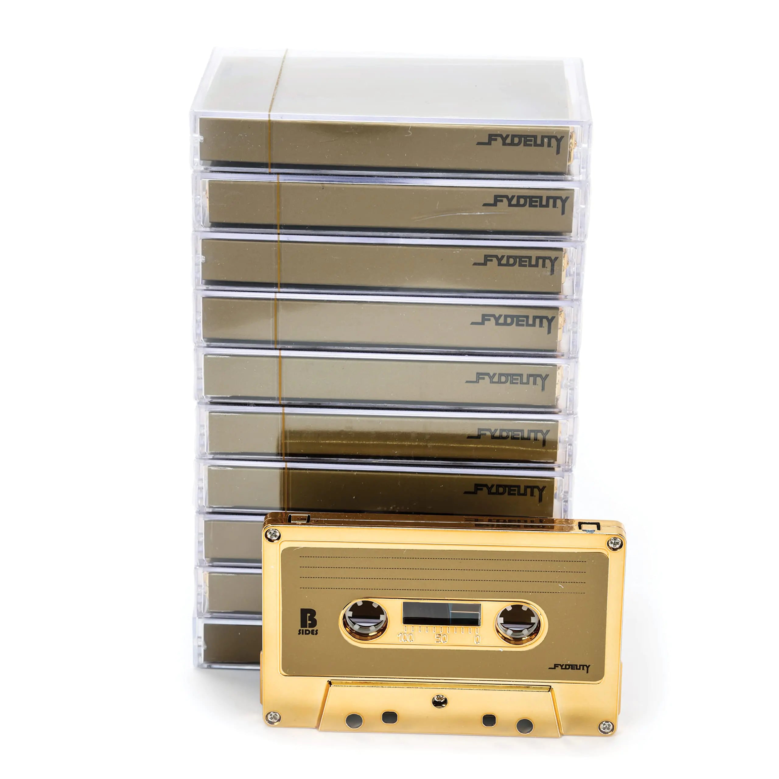 Fydelity Gold 10-Cassette Recording Set - 60 Min Clear Tape